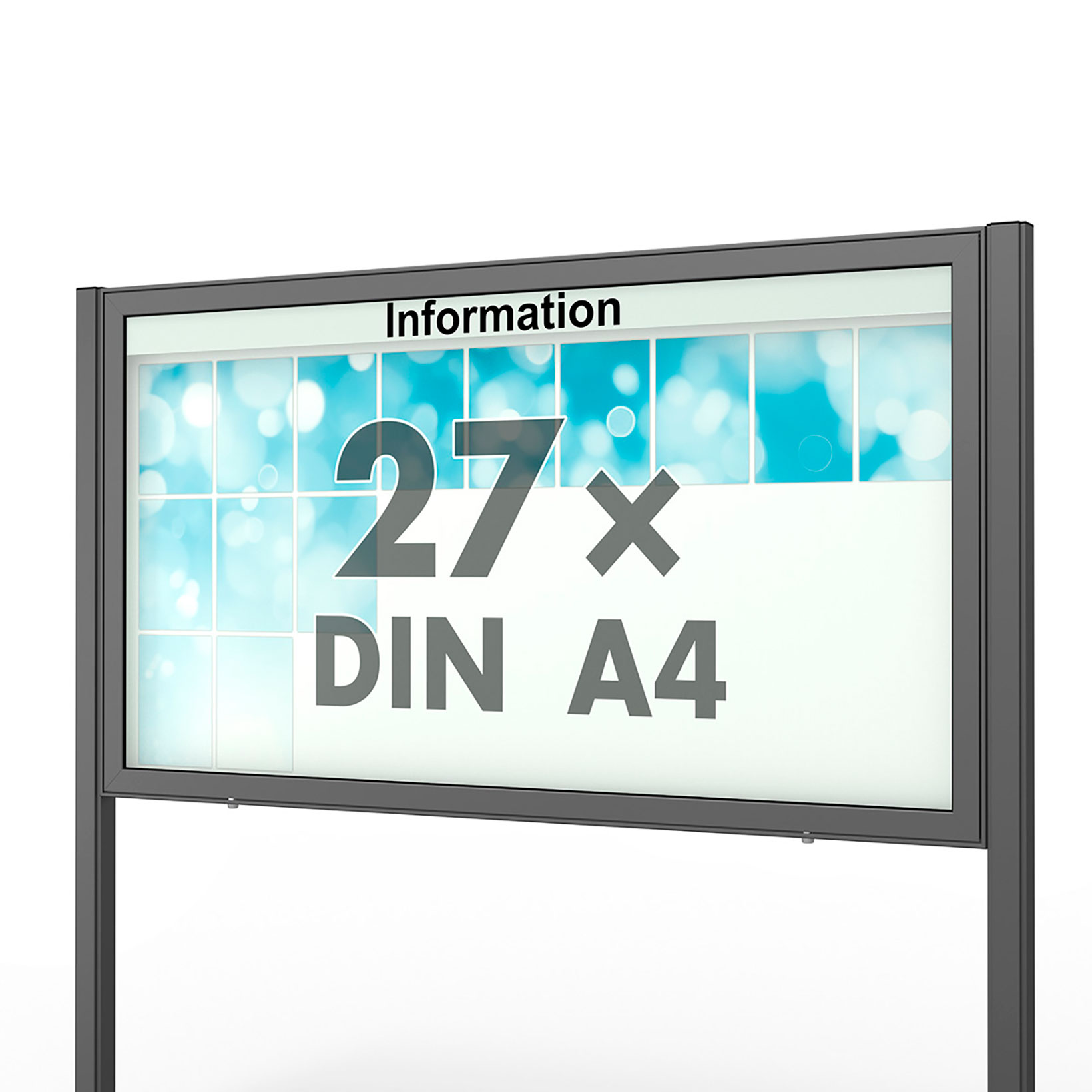 27 x DIN A4 Schaukasten Planus - mit Standbeinen - DB 703 (anthrazit) 27 x DIN A4 Schaukasten Planus - mit Standbeinen - DB 703 (anthrazit)