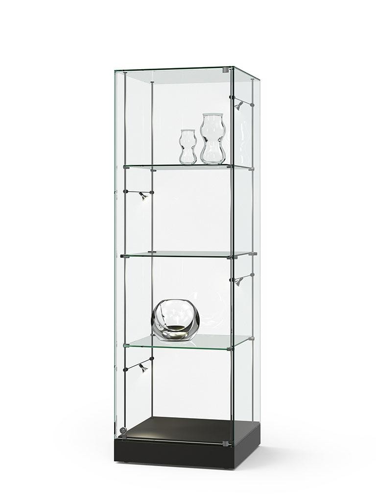 Säulenvitrine Ganzglas